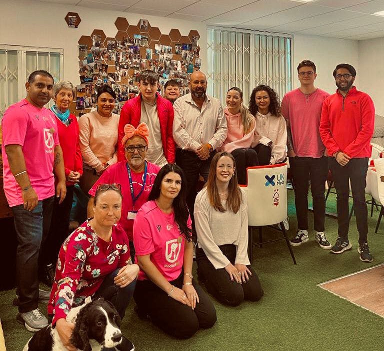 UK Meds team dressed in pink for Breast Cancer Awareness Day