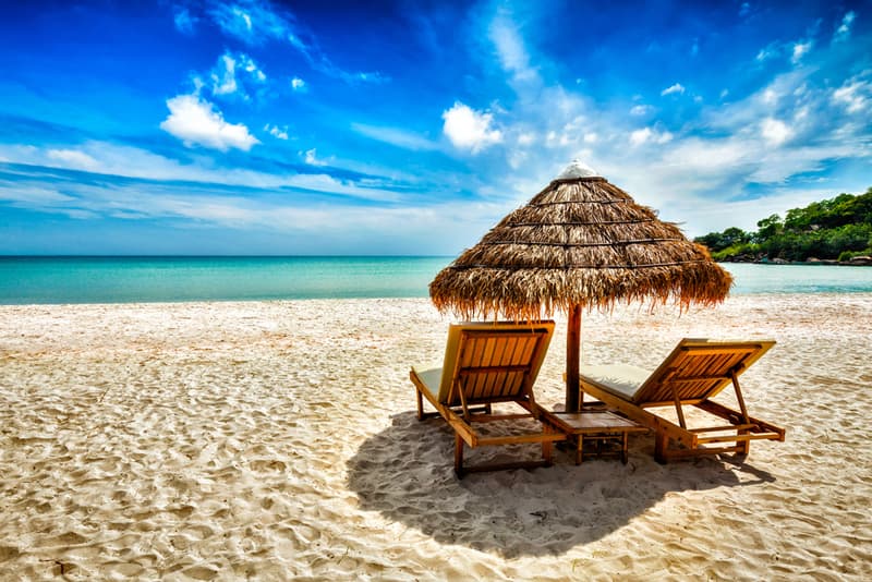 A warm holiday beach destination on a sunny day