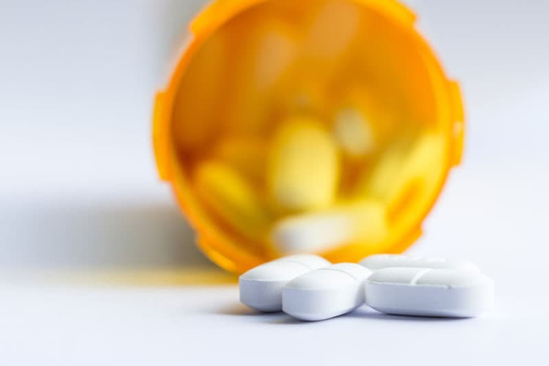 Codeine tablets on a surface