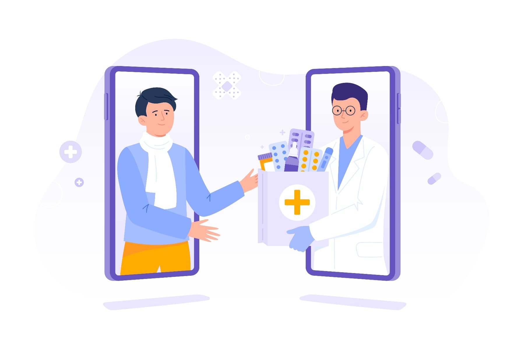 An illustration to represent how to get prescription medications online