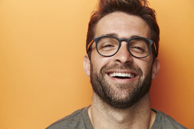 A man looking happy and smiling