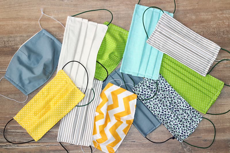 Face masks on a table