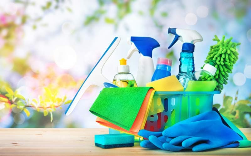 A collection of cleaning products