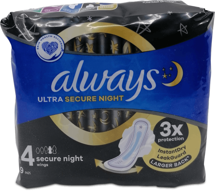 Always Ultra Secure Night 9 Pads
