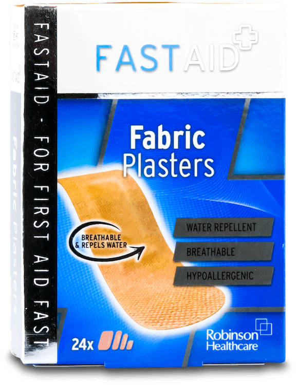 Fast Aid Antiseptic Fabric Plasters Assorted Sizes 24 Pack