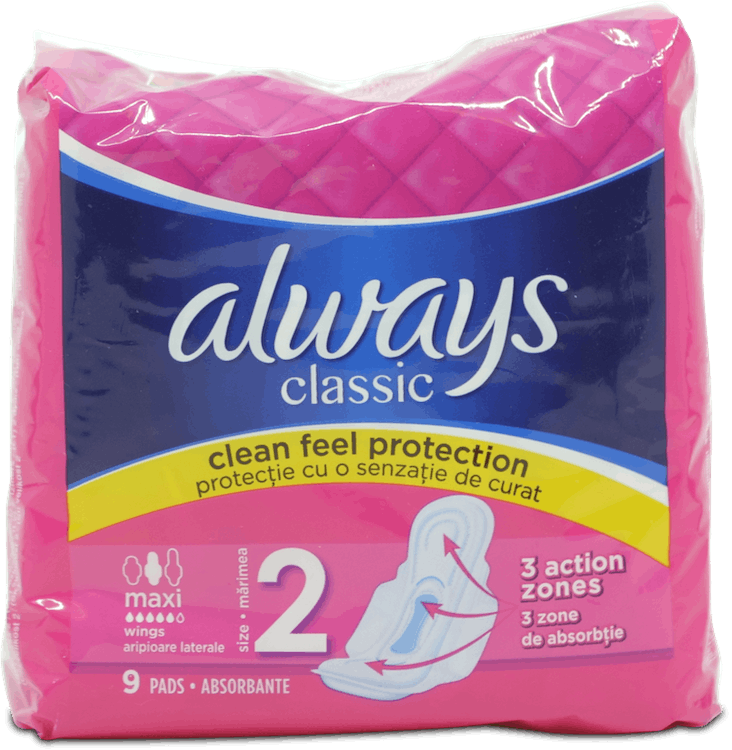 Always Classic Maxi Wings 9 Pack