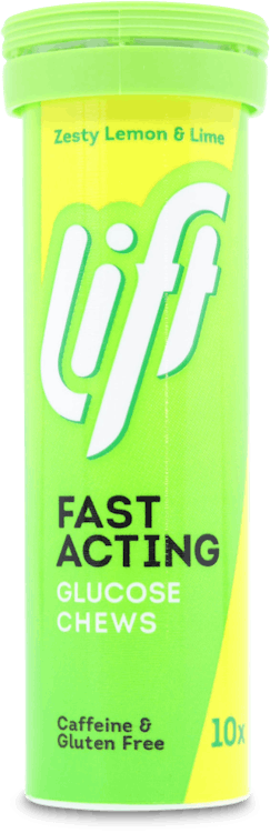 Lift Fast Acting Glucose Chews Tube Lemon & Lime 10 Pack