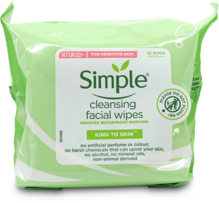 Simple Facial Wipes 25 Pack