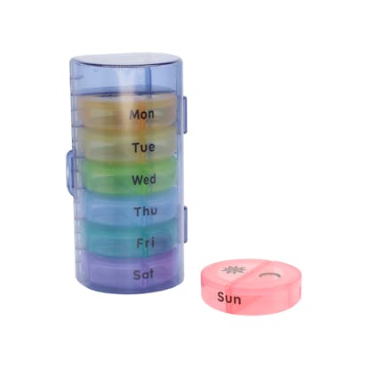 Weekly Cylindrical Pill Box Organiser