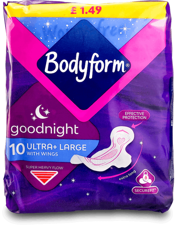 Bodyform Ultra Goodnight with Wings 10 Pack