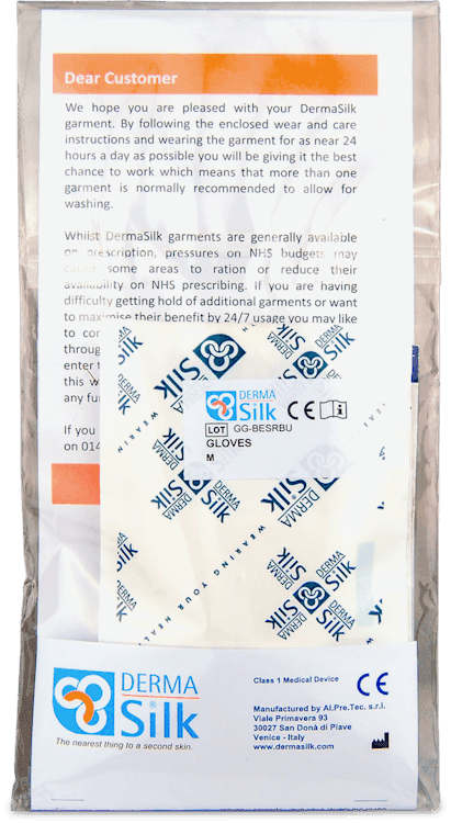 Derma Silk Washable Eczema Gloves Size M 1 Pair