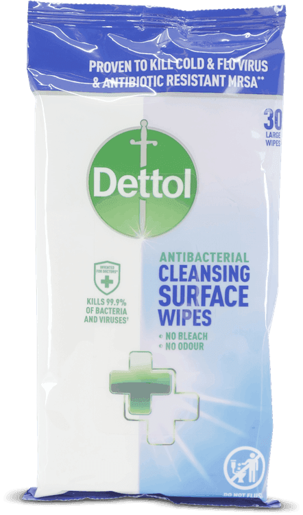 Dettol Antibacterial Cleansing Surface Wipes 30 Large Wipes