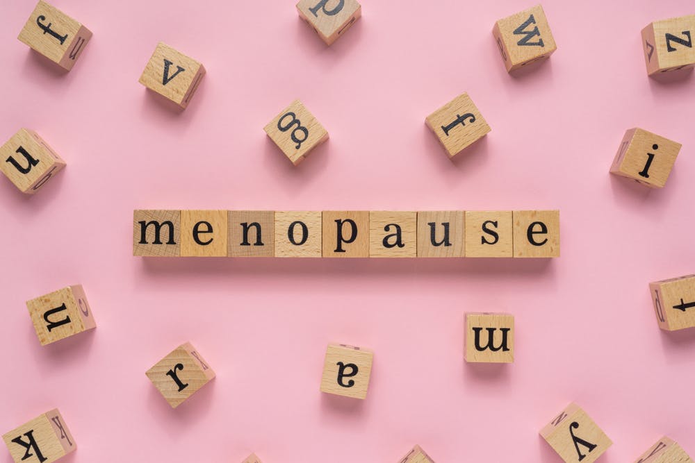 a block of letters that spell out the word "menopause"