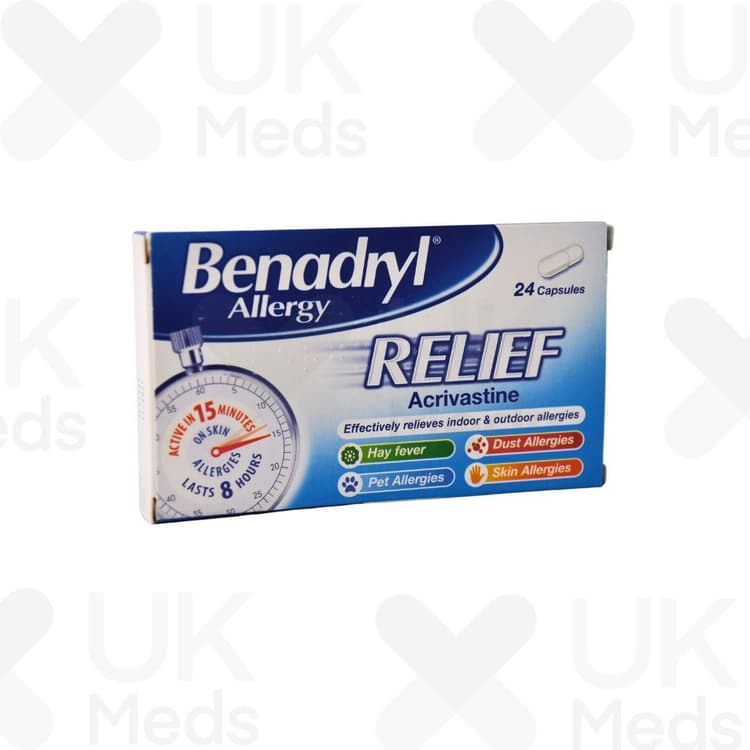 Buy Benadryl Allergy Relief: Acrivastine - from 37p per capsule | UK Meds